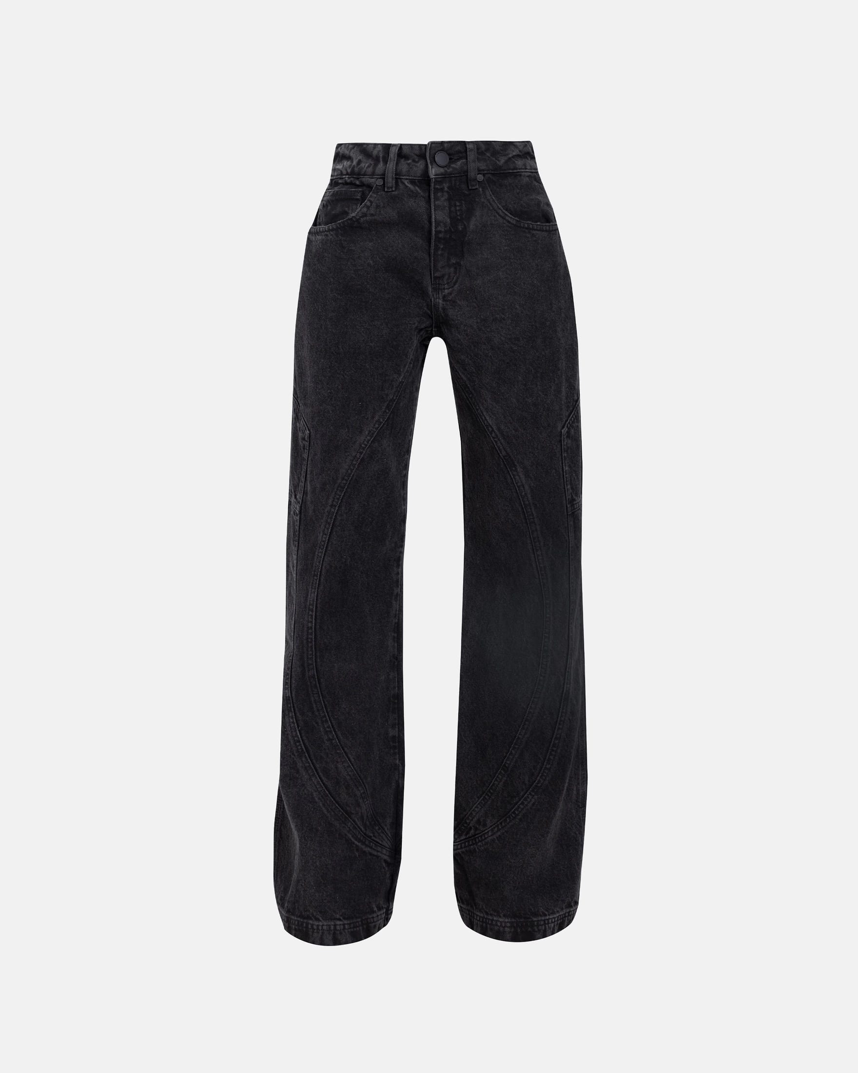 W Basics UNDERGOLD Panelled Wide Jeans Black - imagen 3