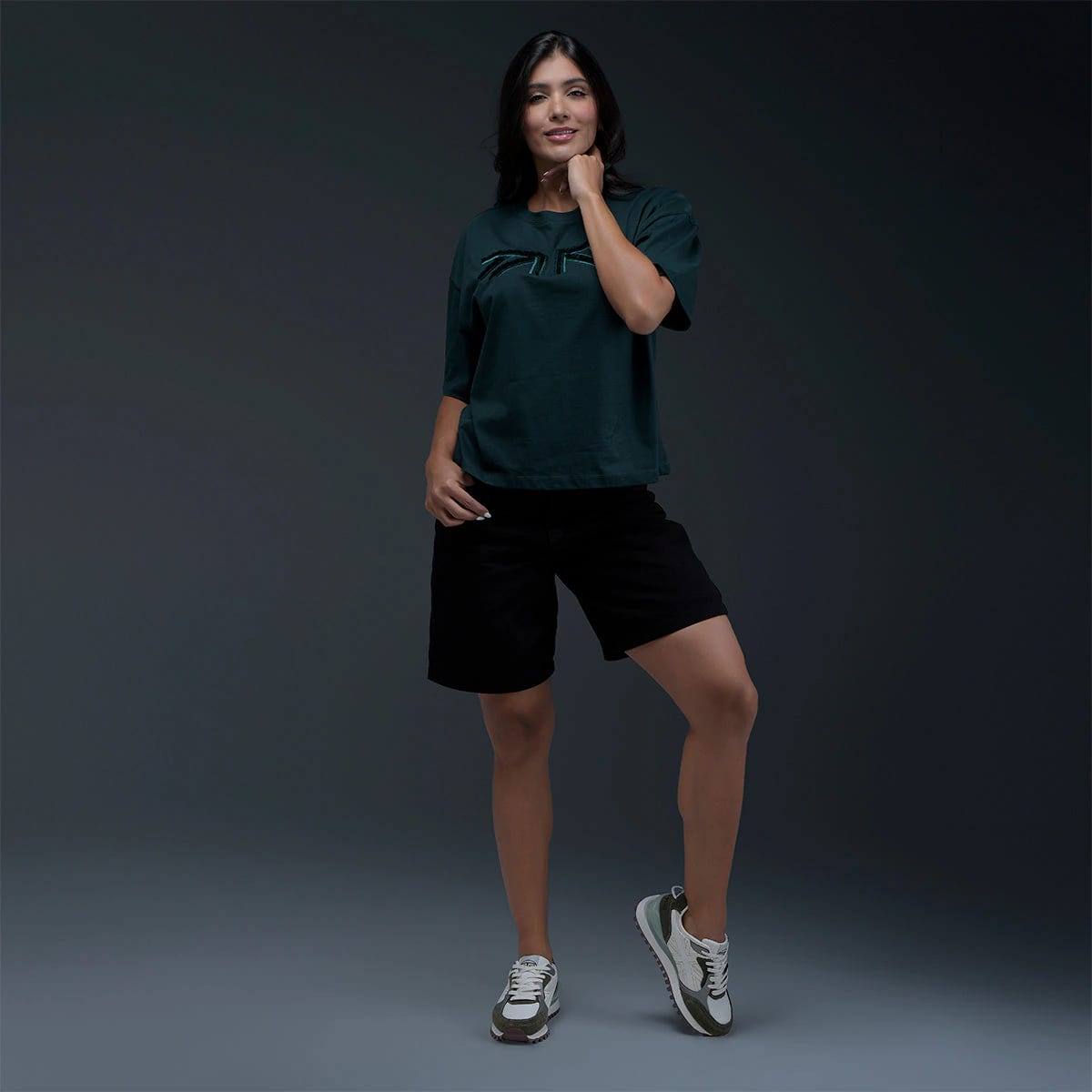 Short Negro Denim Mujer - imagen 3