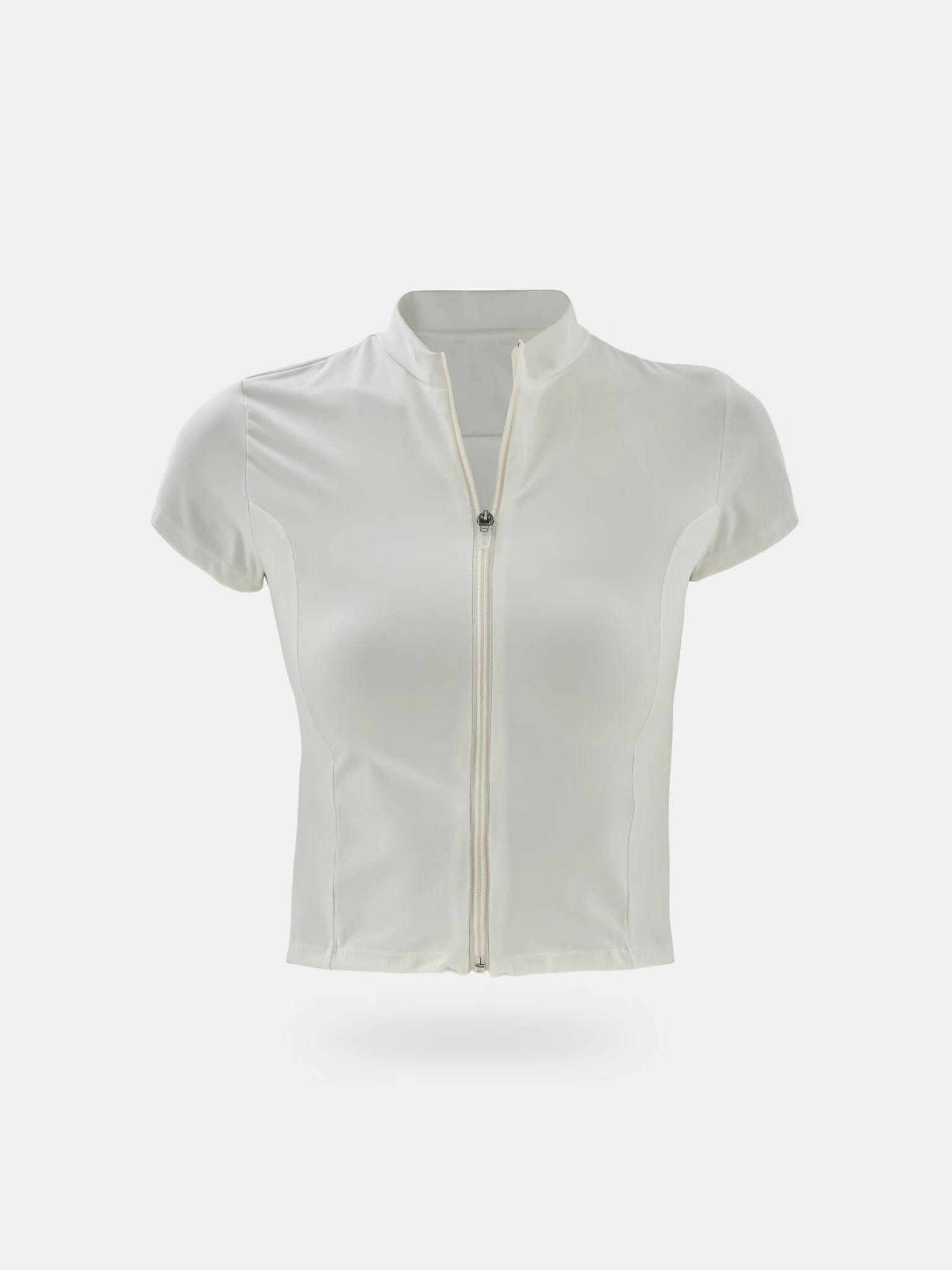 SHORT SLEEVE ZIP T-SHIRT - SOFT WHITE - imagen 3