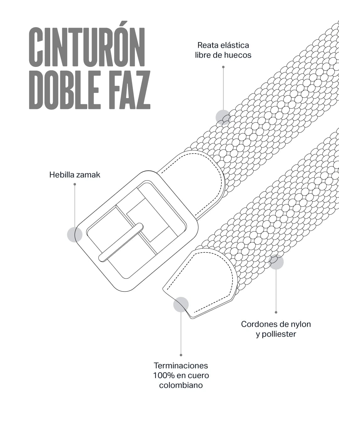 Cinturón Doblefaz Siena 180 - Talla S - imagen 4