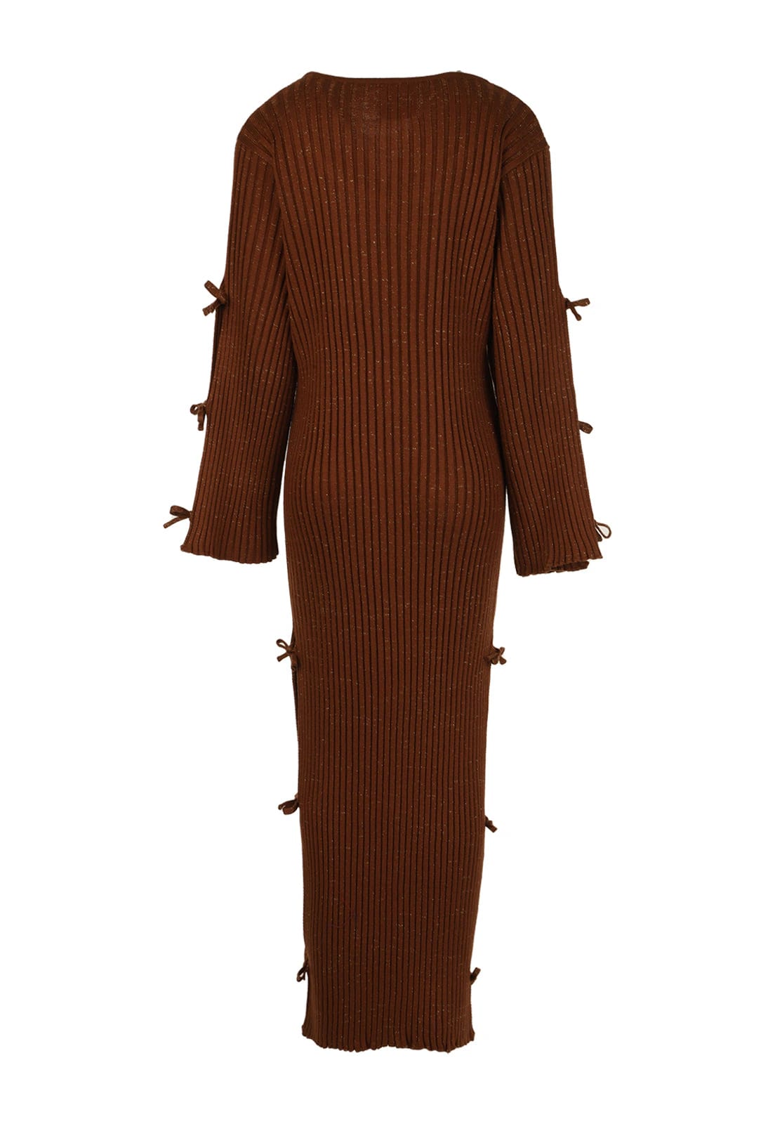 GOLDEN MOCCHA BOW  KNIT DRESS LONG SLEVE - imagen 2