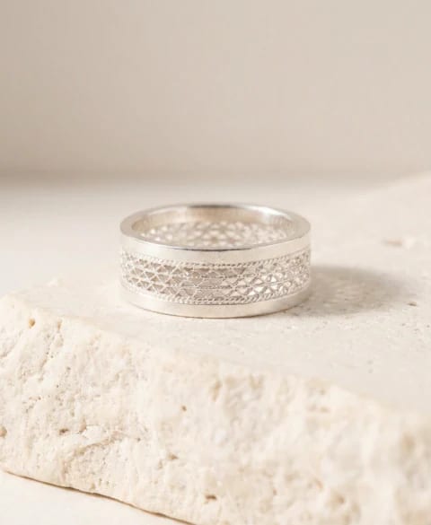 Anillo Sombrero Vueltiao en Plata Filigrana - imagen 2