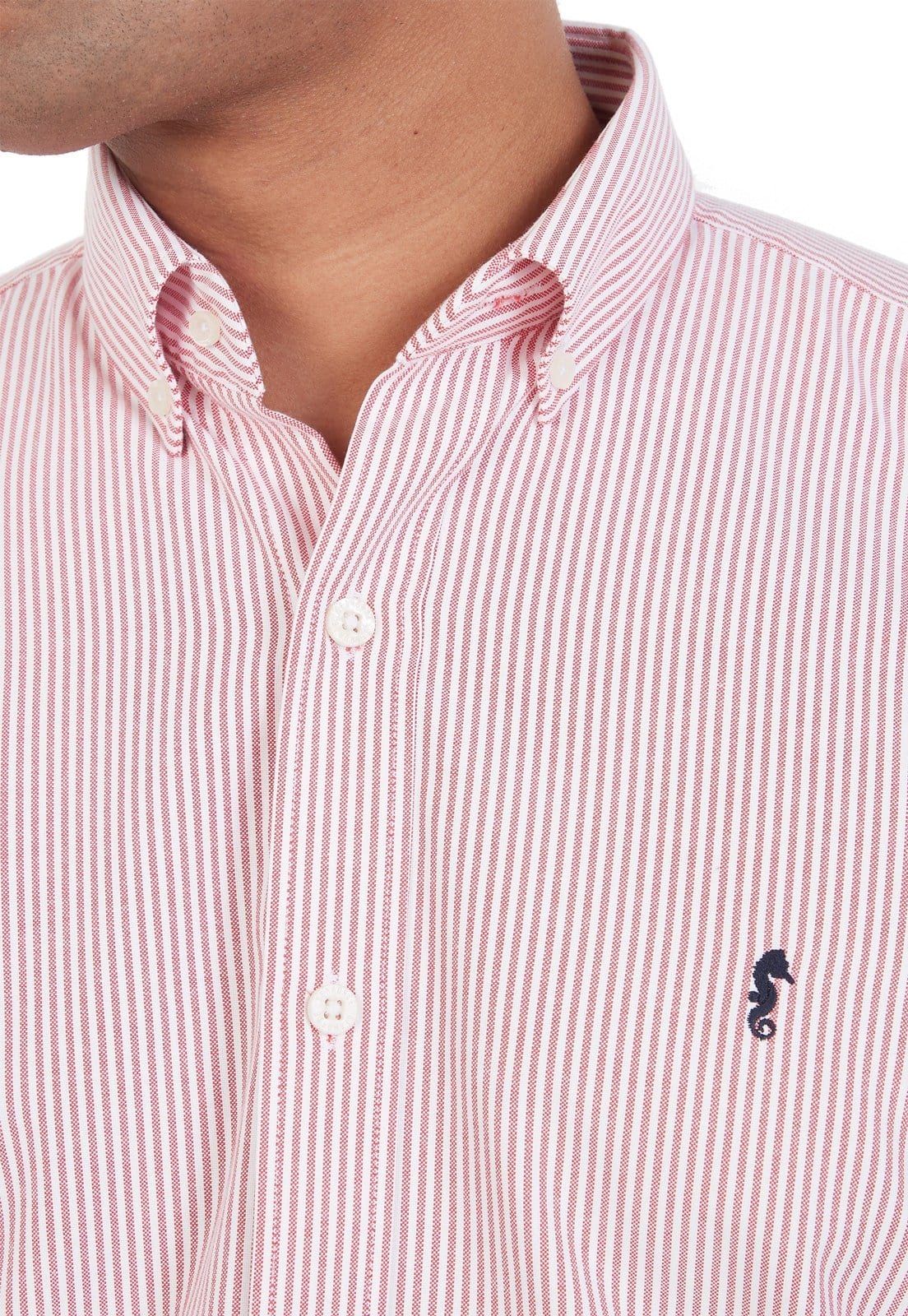 Camisa Manga Larga Oxford Rayas Rojas - imagen 2