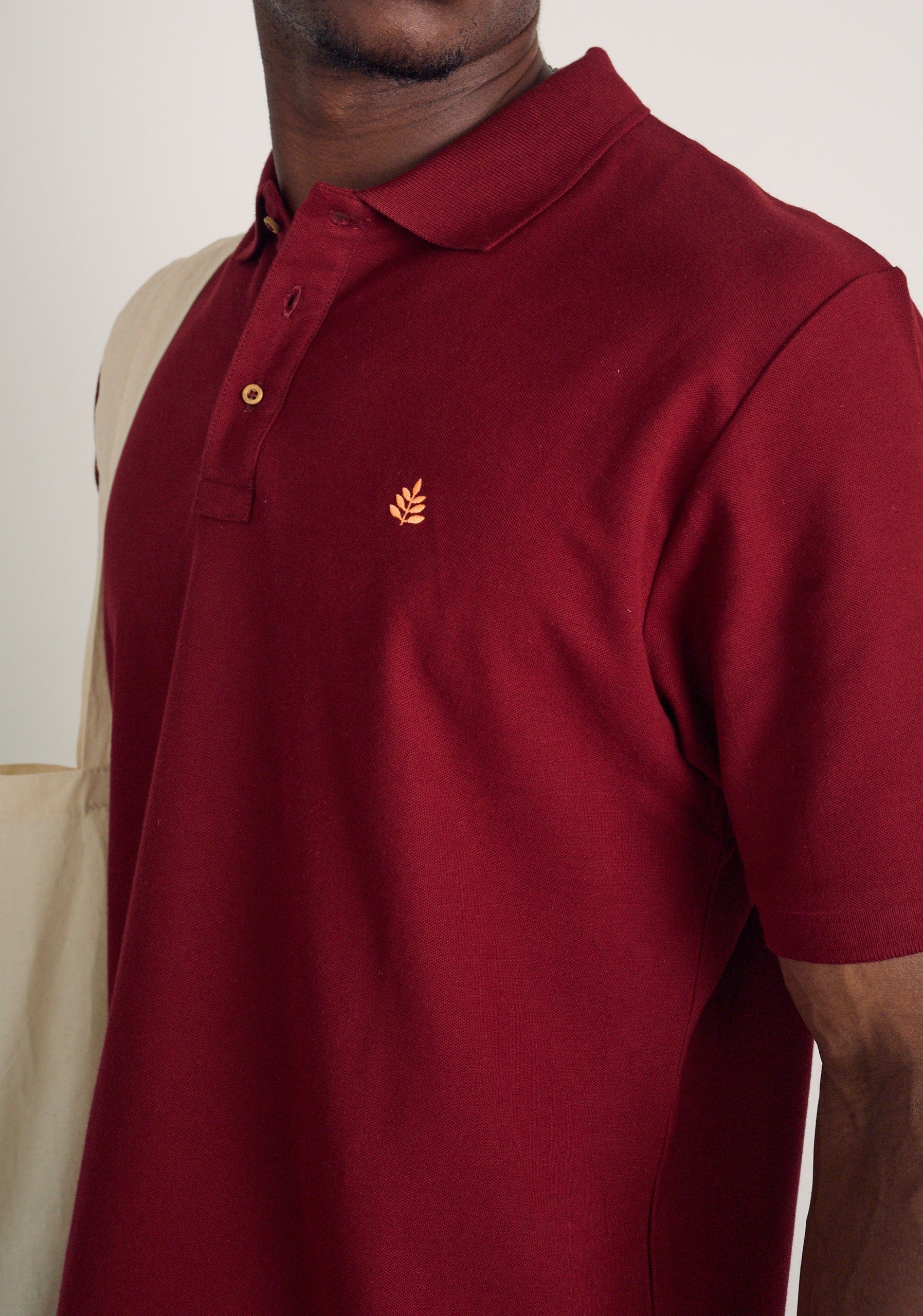 Camiseta Polo H Unicolor L-Nar Vino - imagen 5
