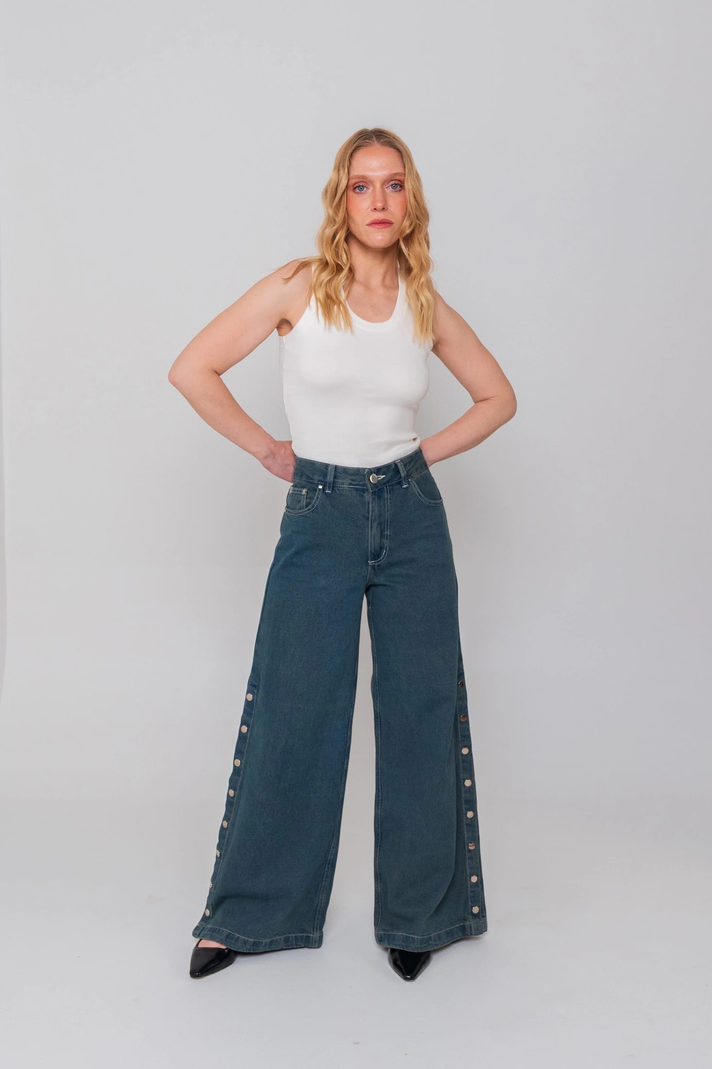Blue Side Buttons Jeans - imagen 4