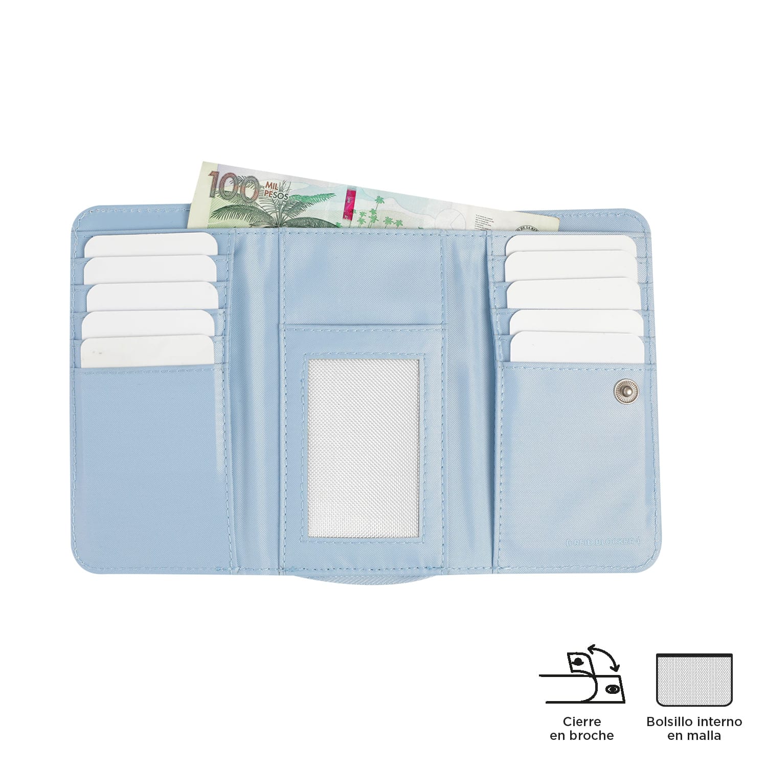 Billetera Texture Var con RFID Blocker Azul - imagen 4