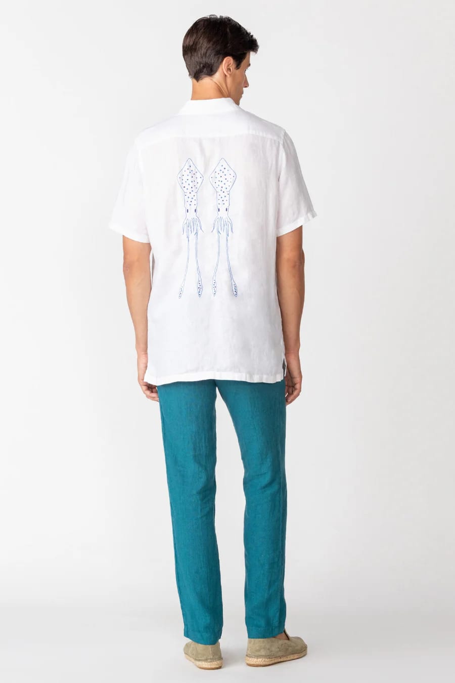 Men's linen shirt white epiro - imagen 11