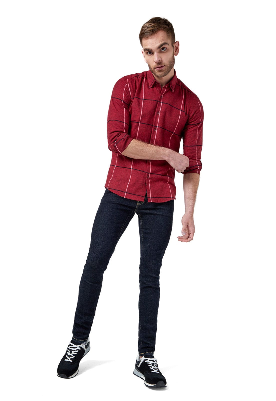 Camisa en Algodon rojo con blanco - imagen 4