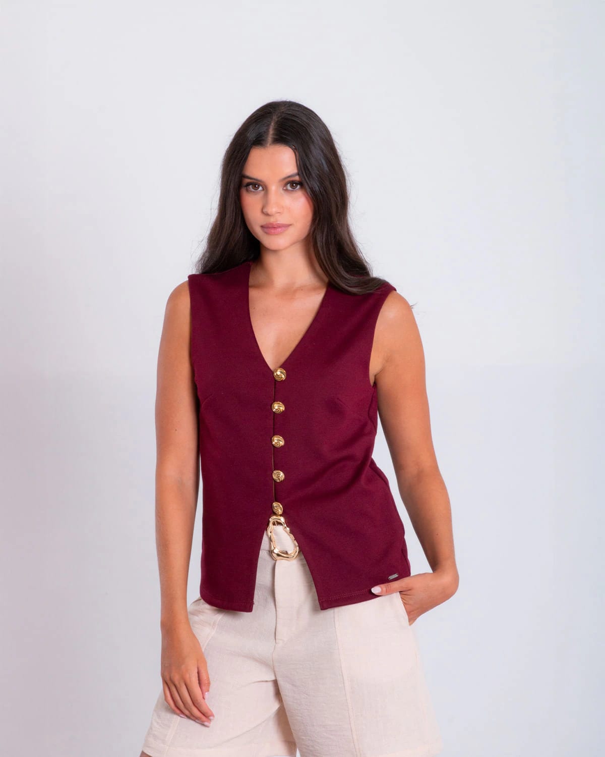 Chaleco vinotinto para mujer - imagen 1