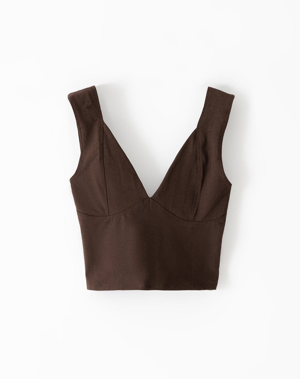 Crop top slim algodón chocolate mujer - imagen 5