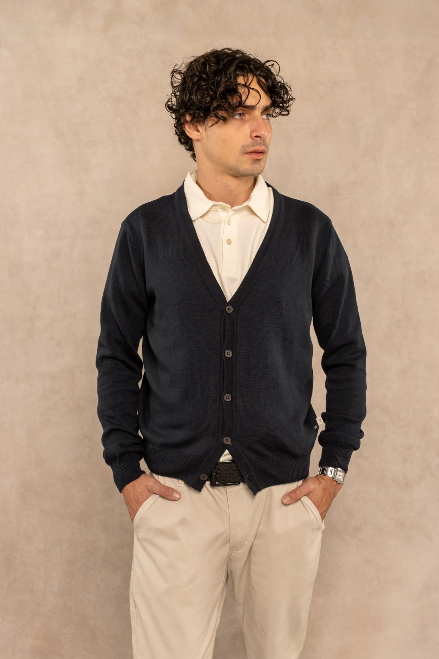 Cardigan Tejido Azul Oscuro - imagen 3
