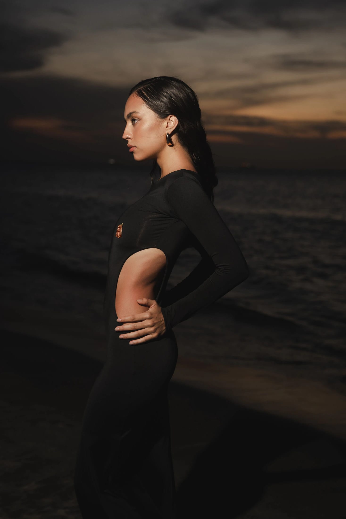 DALIA GOWN - BLACK (LONG-SLEEVE) - imagen 2