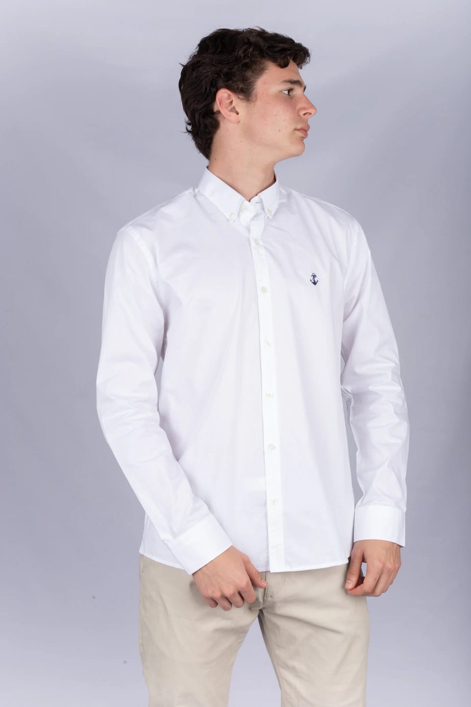 Camisa Blanca A Navy - imagen 1