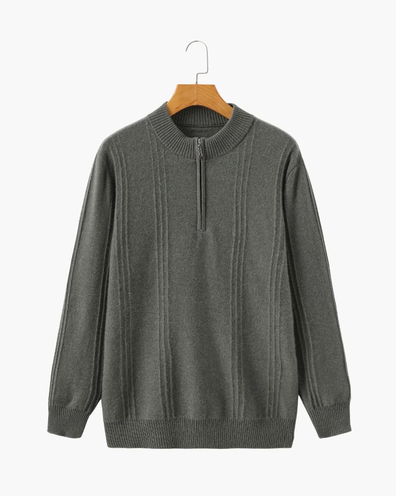 100% Cashmere Ribbed Half Zip - imagen 5