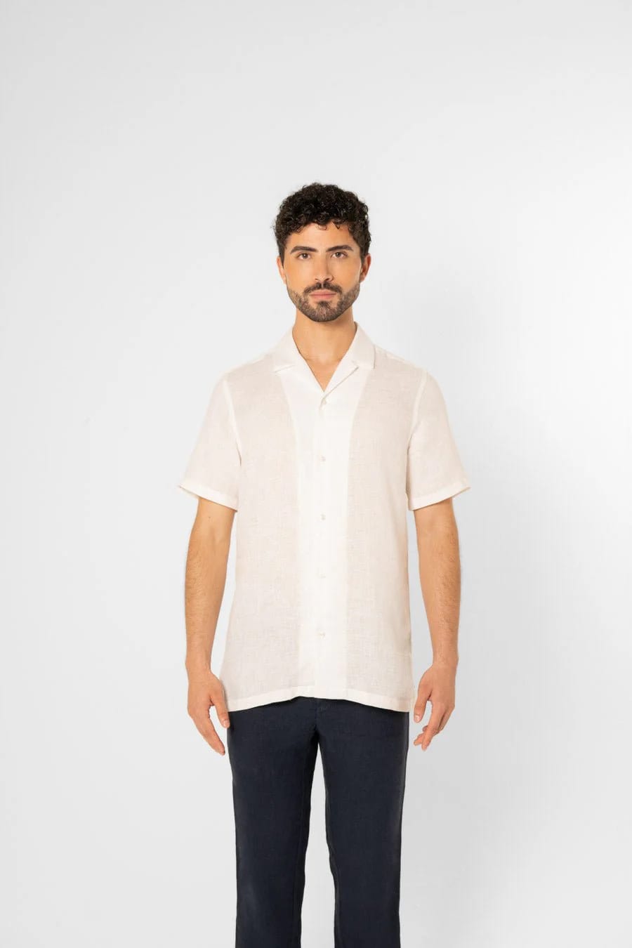 Men's linen shirt puffer fish - imagen 6