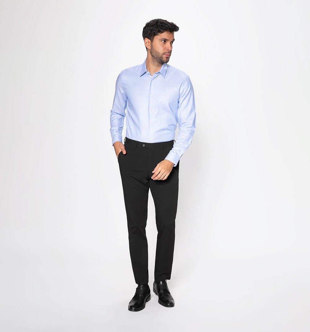 Camisa linea fina cuello italiano - imagen 1