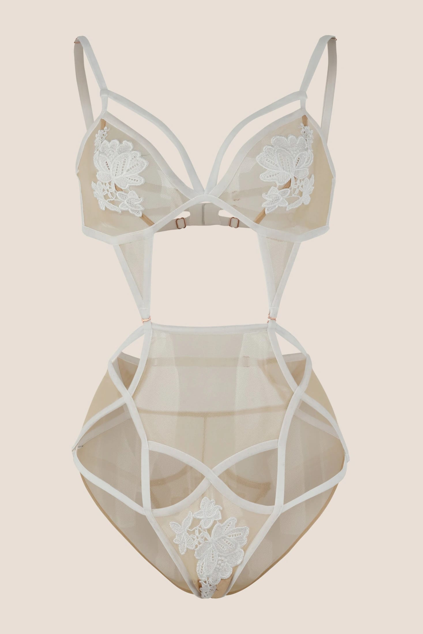 BODY ELLIPSE SEXY SIN ARO CON TIRAS AL FRENTE DELUXE CRUDO - imagen 1