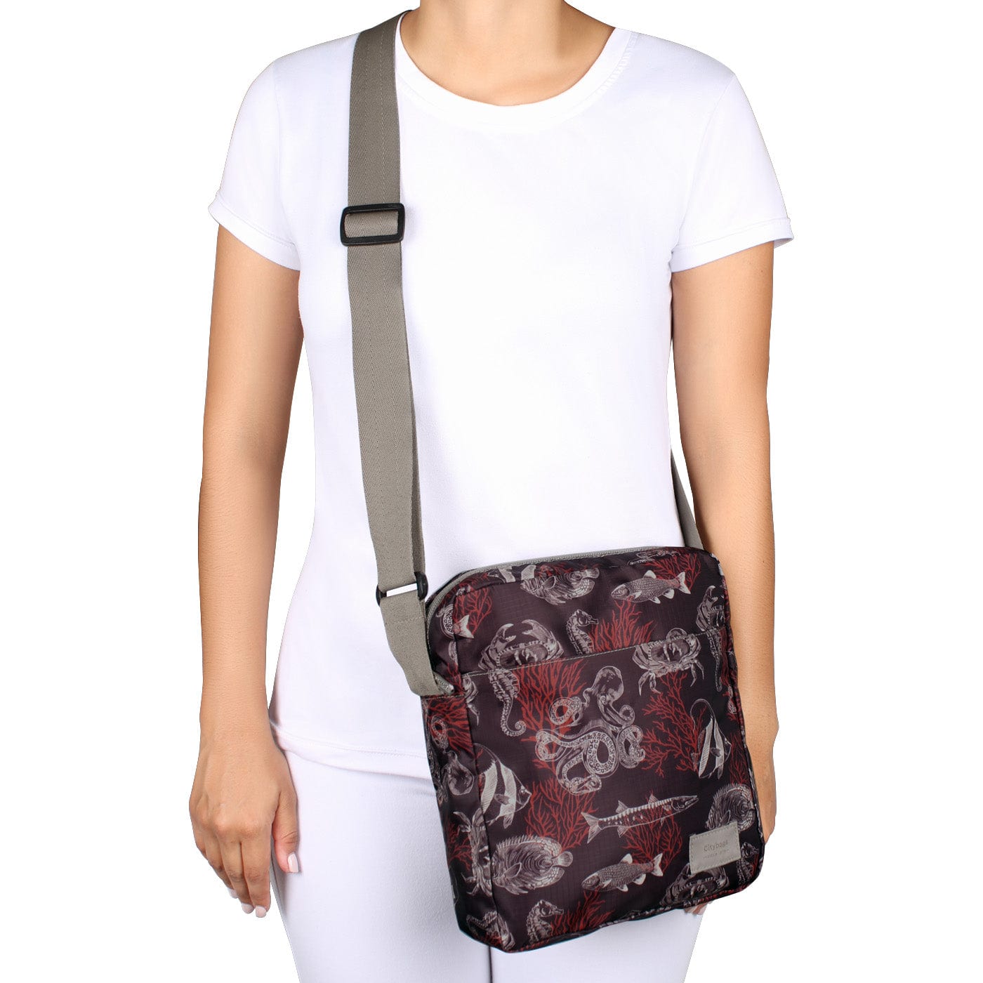 Bolso Manos libres Viajero Citybags Ultra Estampado Coral - imagen 3