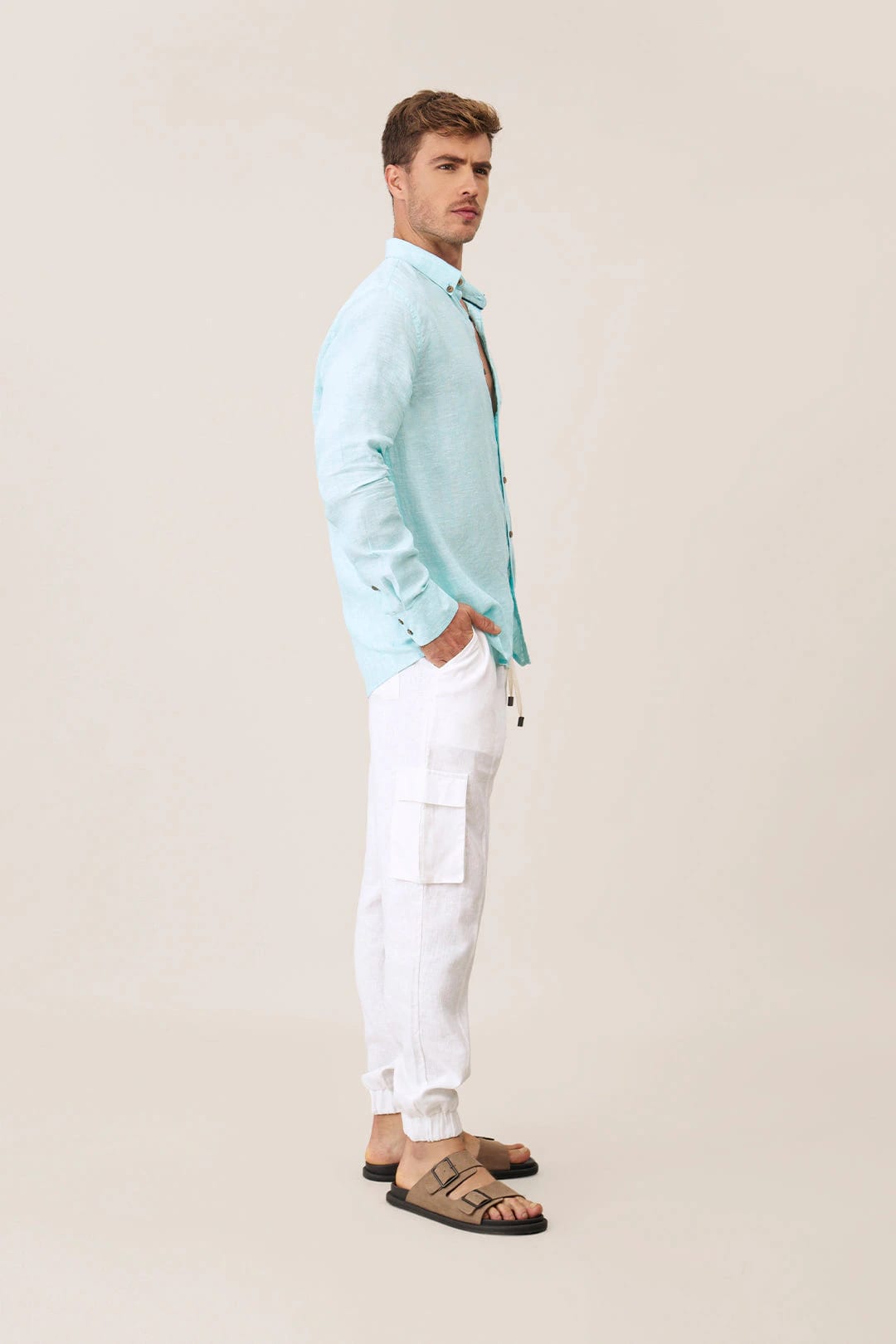 Linen Shirt Basicos Renovados Ondademar Men - imagen 3