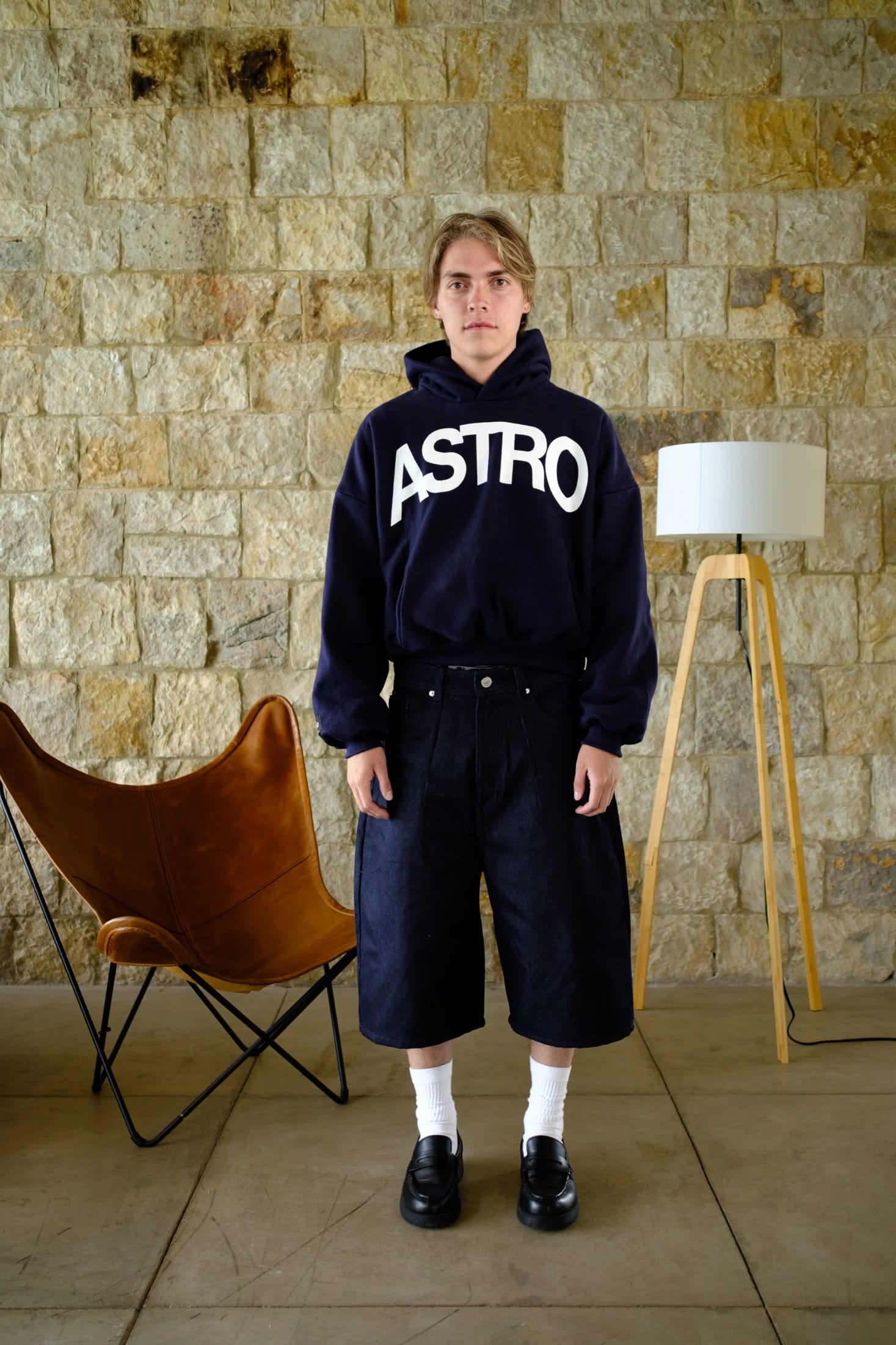 Basics V2 - Deep Navy Hoodie Boxy Fit - imagen 3