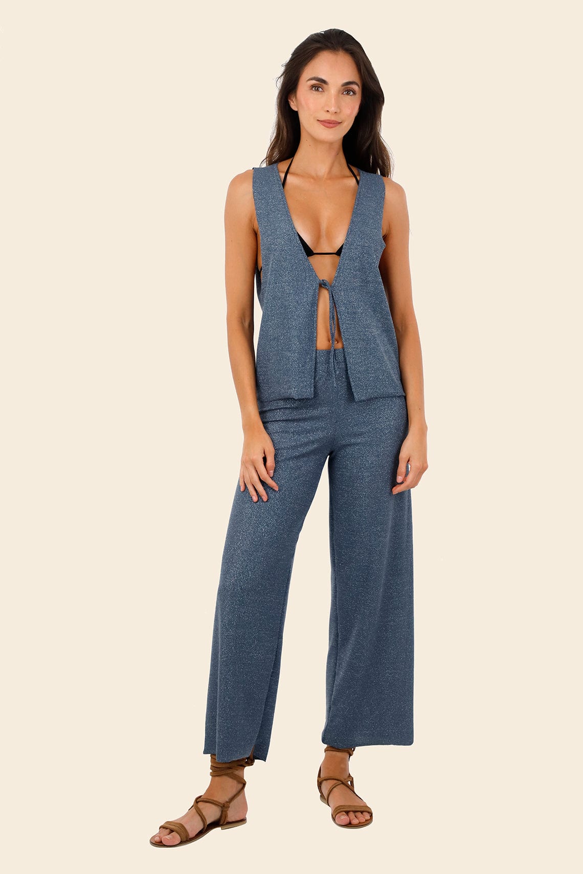 Textured Deep Blue Cove Vest - imagen 3
