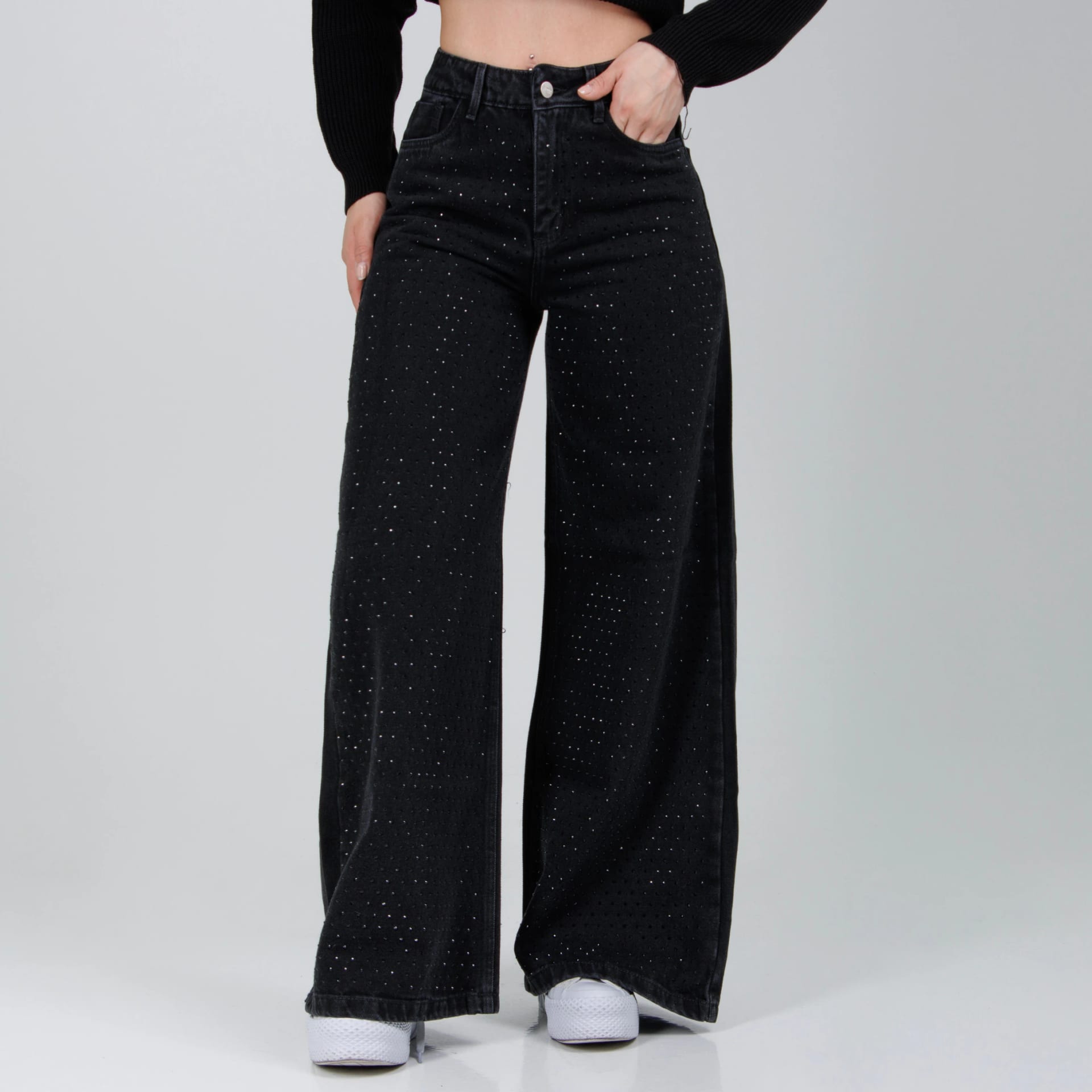 Jean Axspen Wide Leg Ax-2839 Gris Oscuro - imagen 2