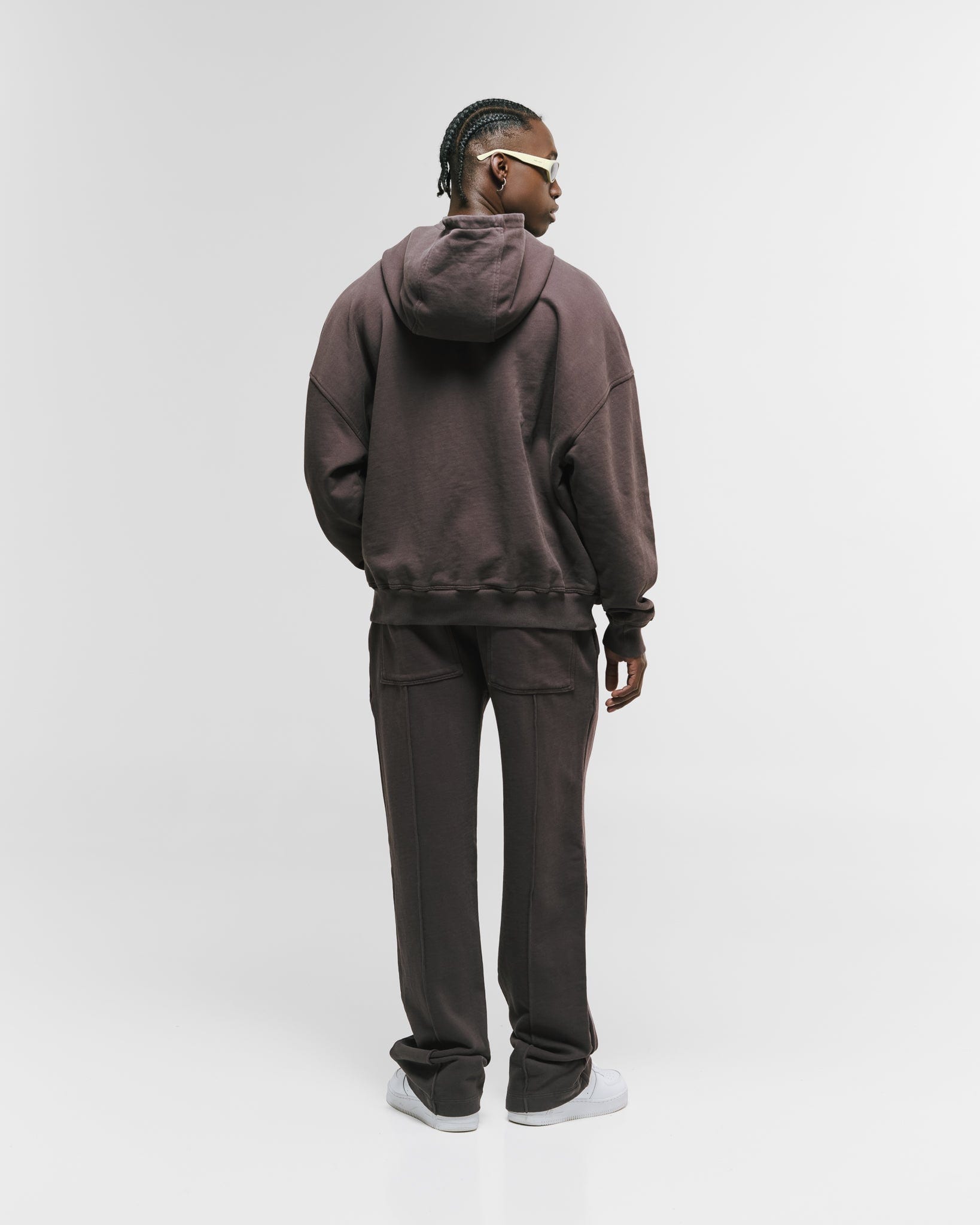 Zip Hoodie Oversized Básico V4 - Café Chocolate - imagen 7