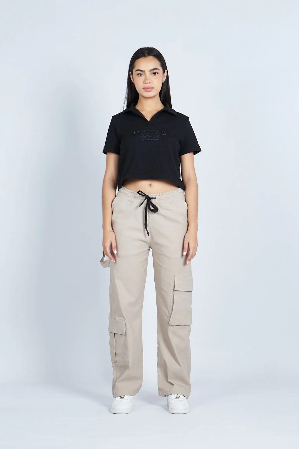 Lounge cropped Polo textura Negra | Drop 03 | - imagen 1