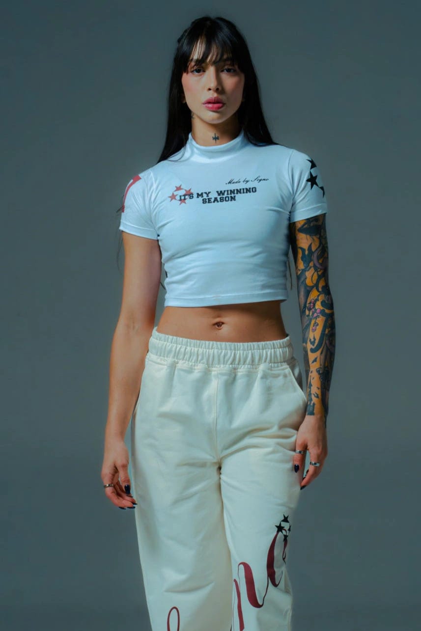 CropTop Born To Create-Blanco - imagen 1
