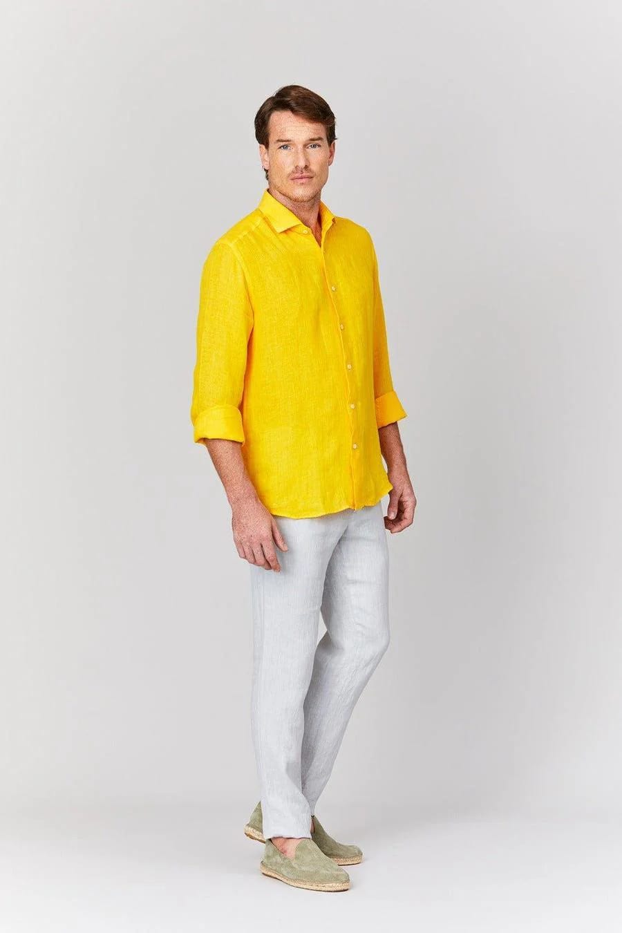 men’s linen shirt banana basic - imagen 4