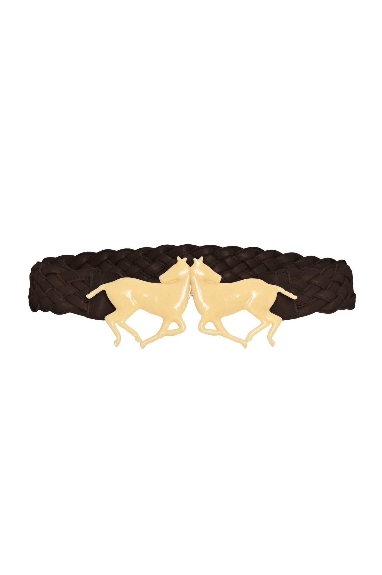Polo Braided Natural Leather Belt with Resin Buckle / Chocolate - imagen 1