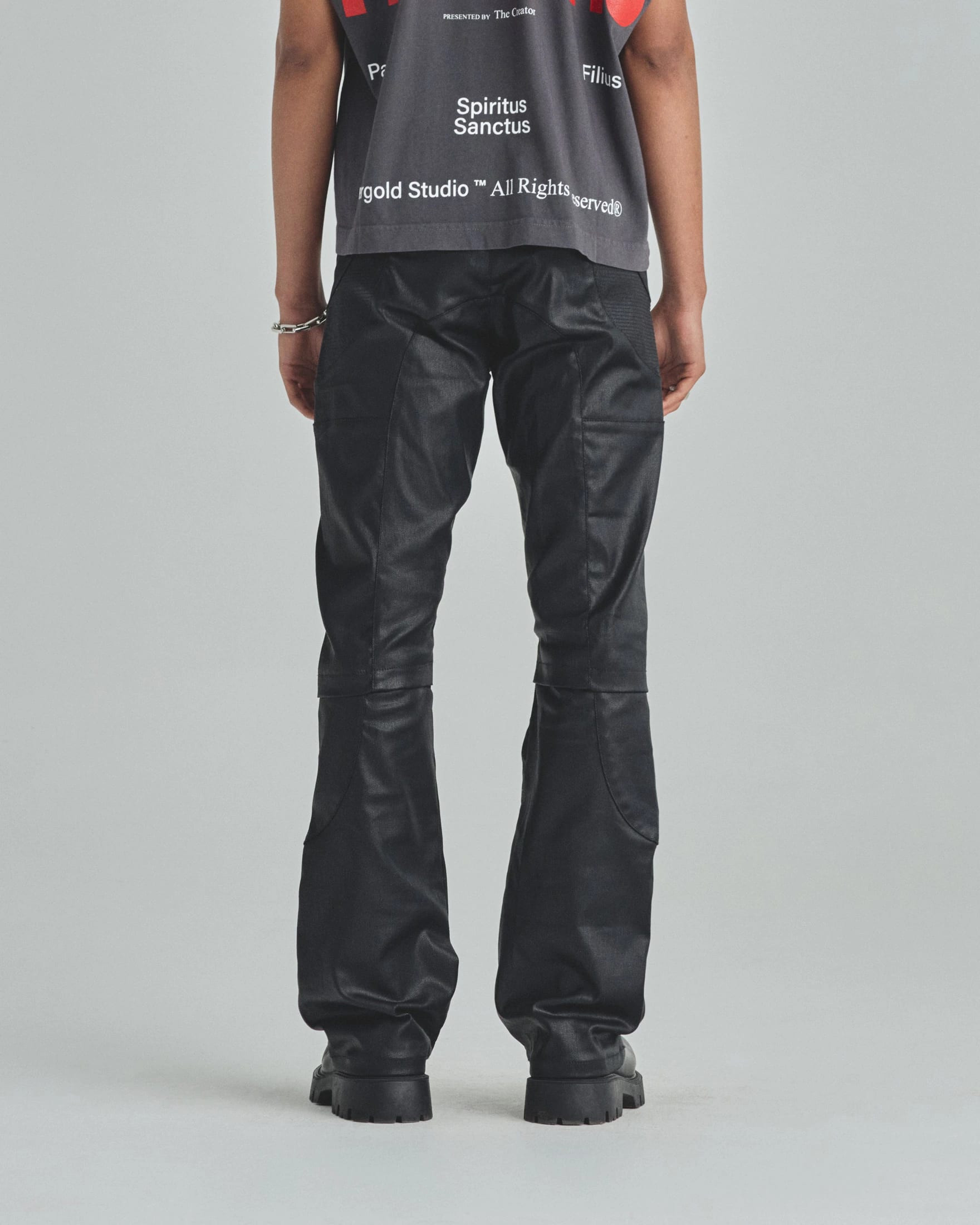 Basics Pleather Flare Pants Black - imagen 6