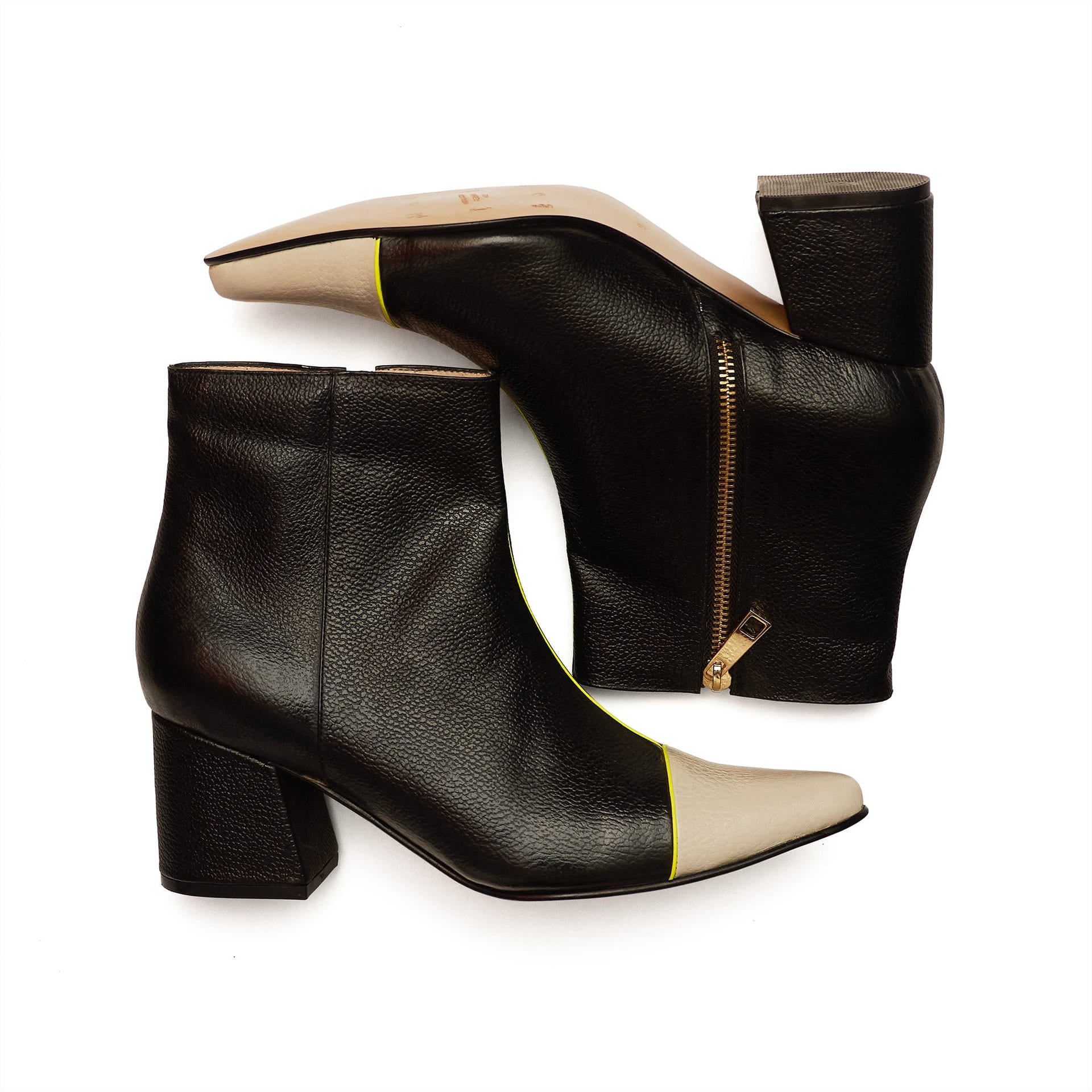 ANKLE boots - BLACK X BEIGE - imagen 3