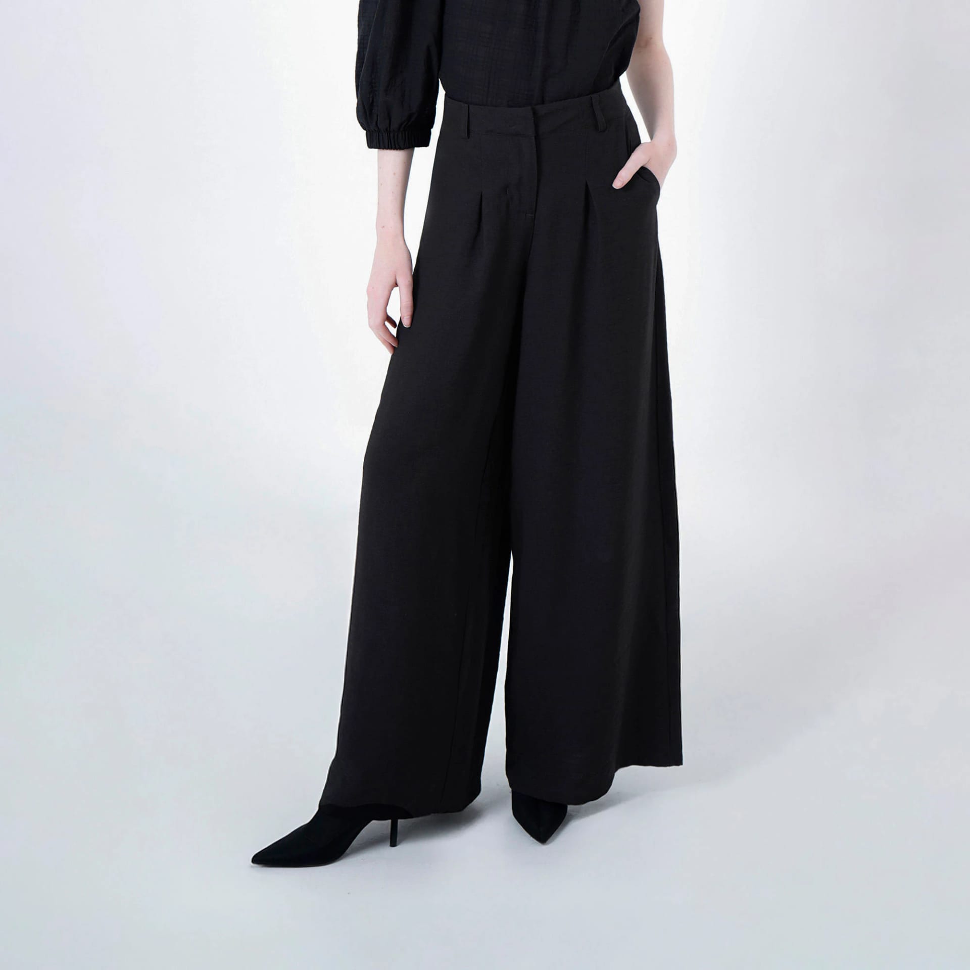 Pantalón palazzo con prenses - imagen 4