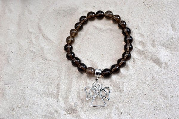 Pulsera Cuarzo Humo dije ángel - imagen 1