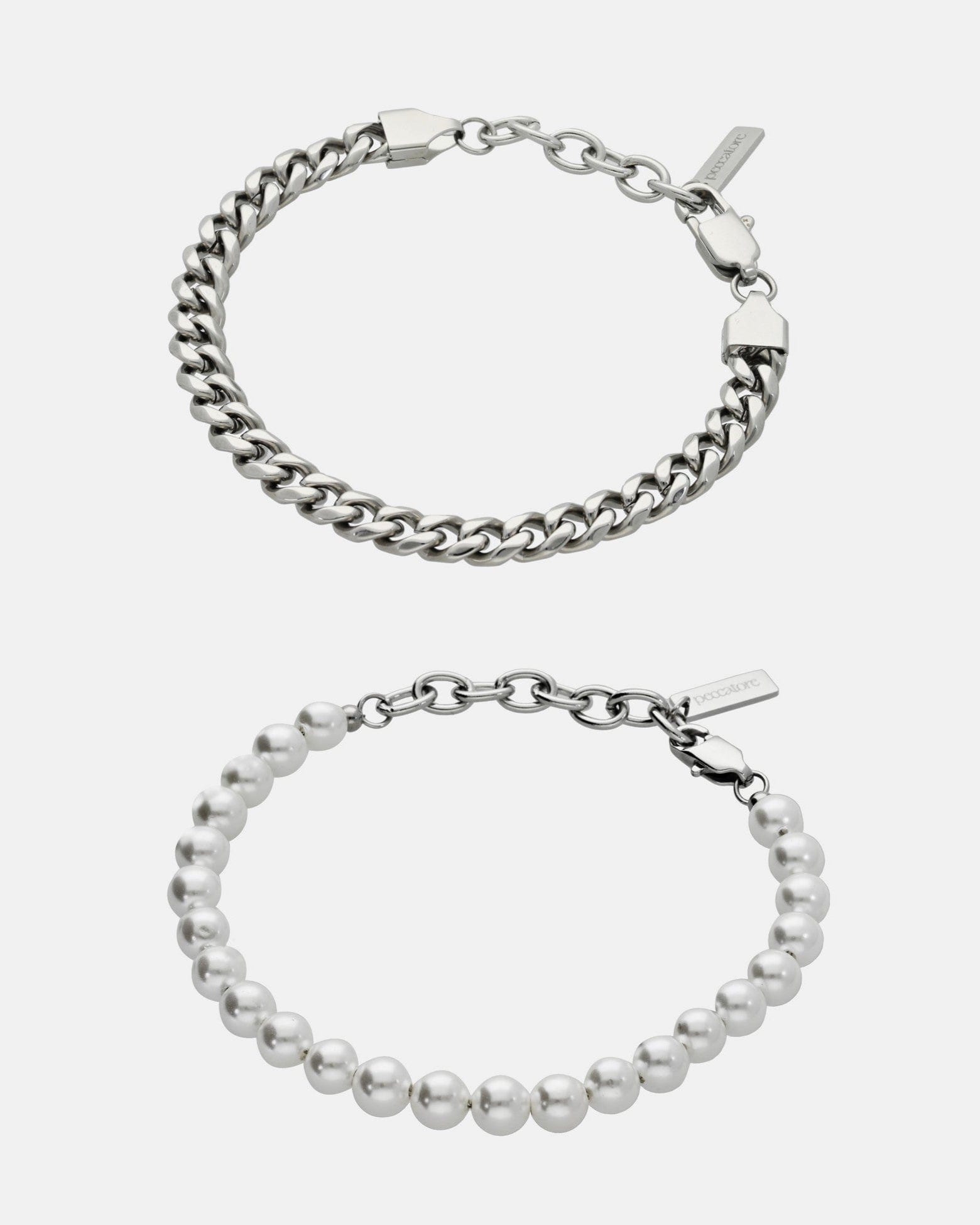 Pack Pulsera Cubana 6 mm + Pulsera Perlas 6 mm - imagen 1