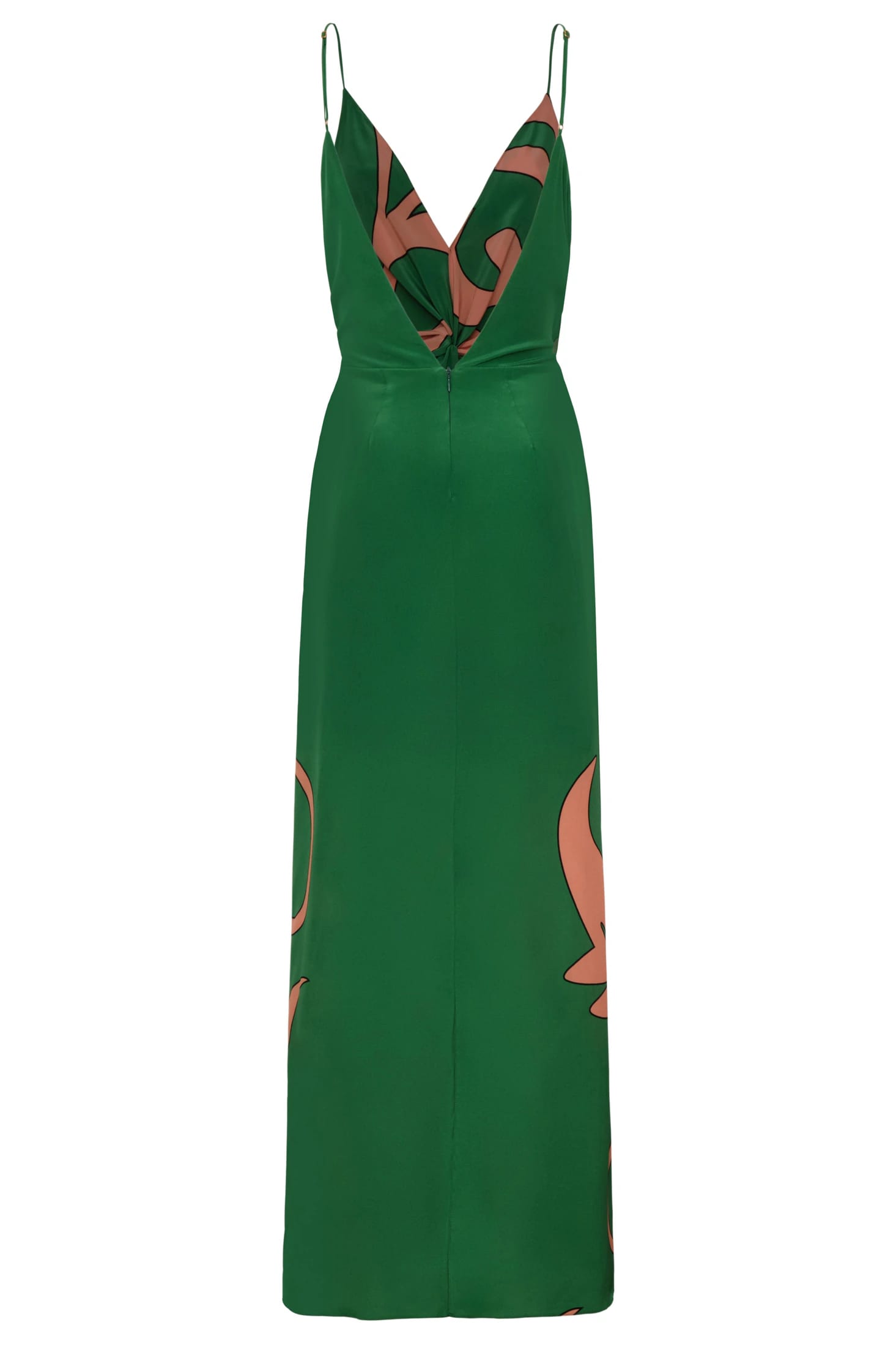 Macarena Silk Midi Dress / Green Buganvilia - imagen 3