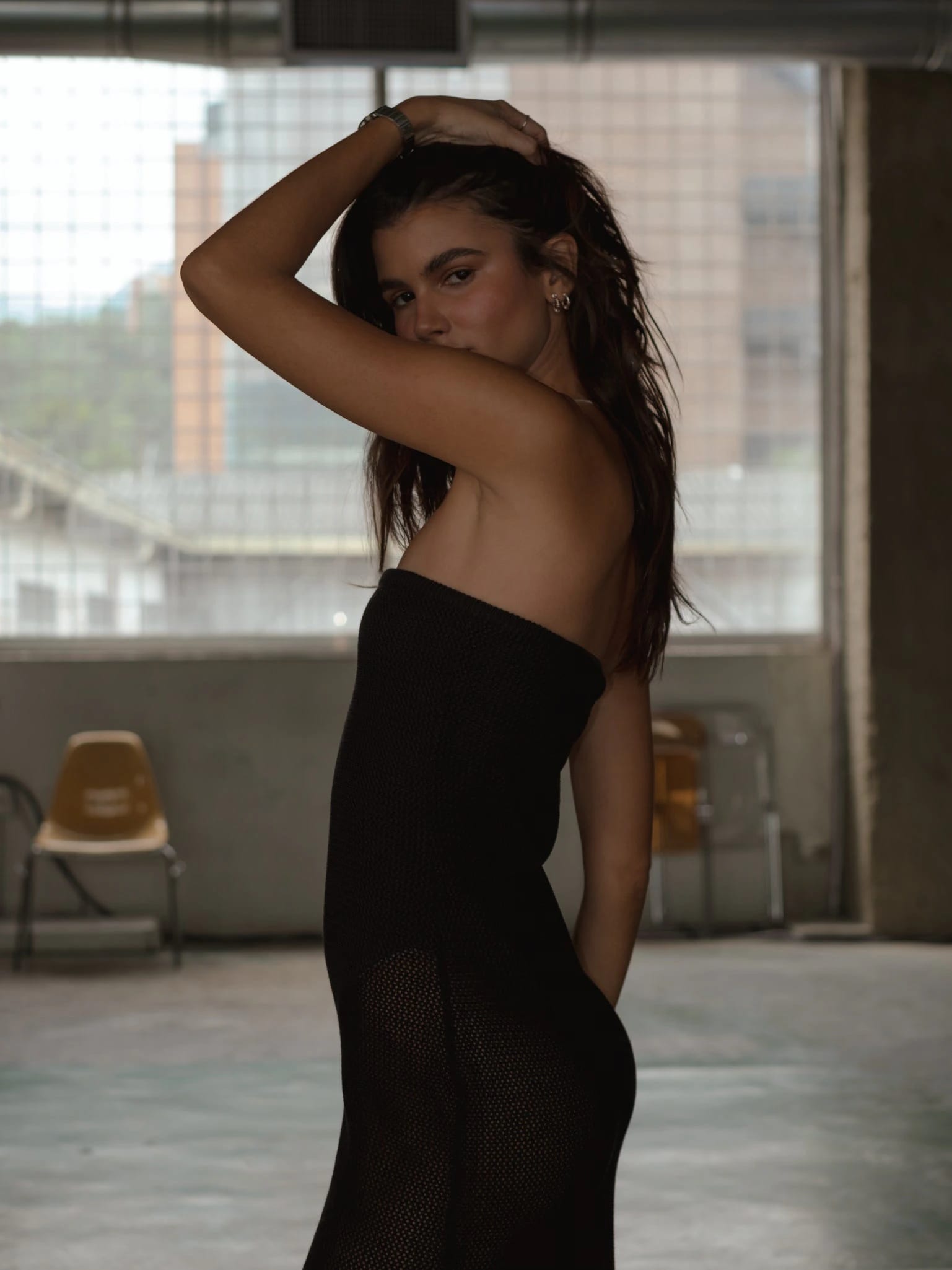 STRAPLESS BODYSUIT KNIT DRESS - BLACK - imagen 5