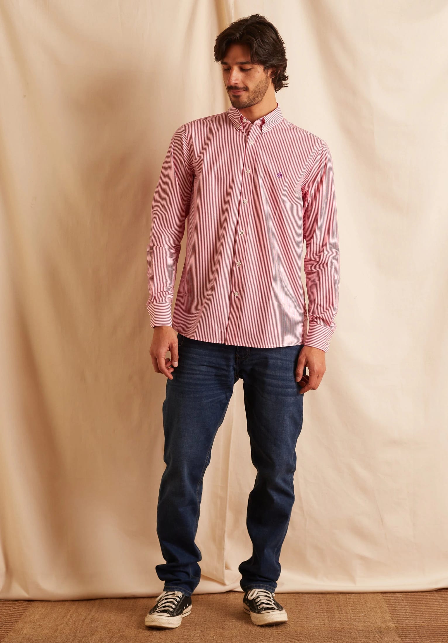 Camisa Whitman Líneas Fucsia-Blanco - imagen 4