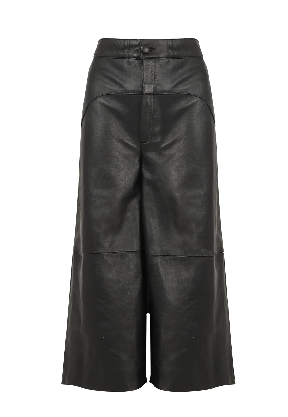 SHORT LEATHER WIDE LEG TROUSERS - imagen 2