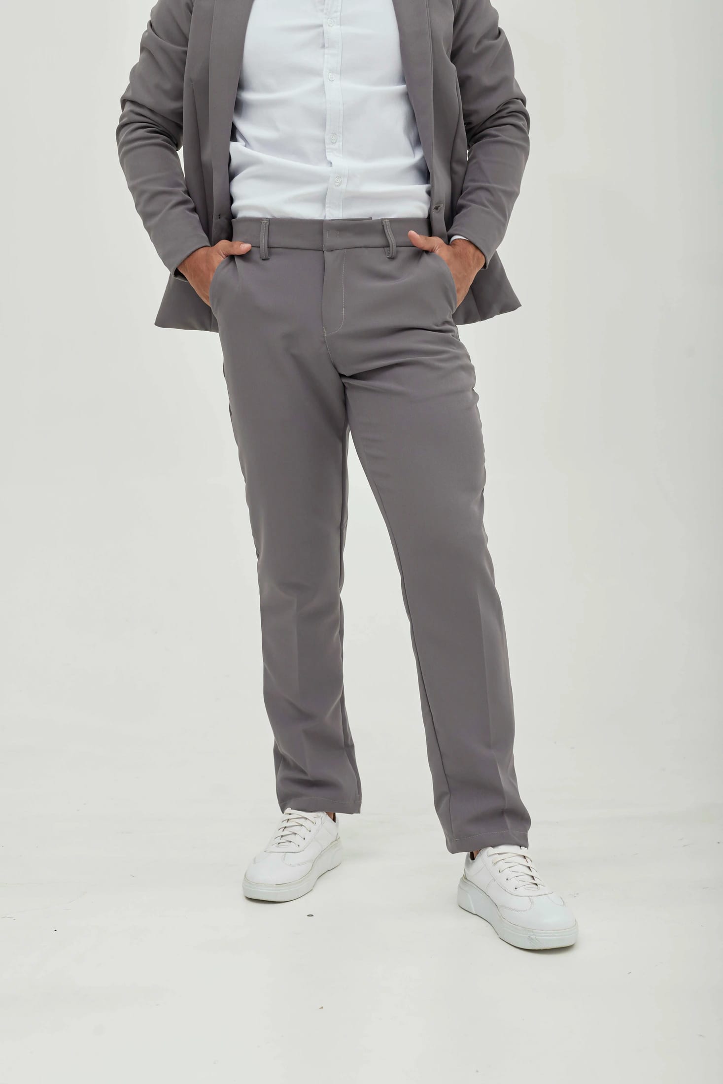 Pantalón Recto Gris plomo - imagen 9