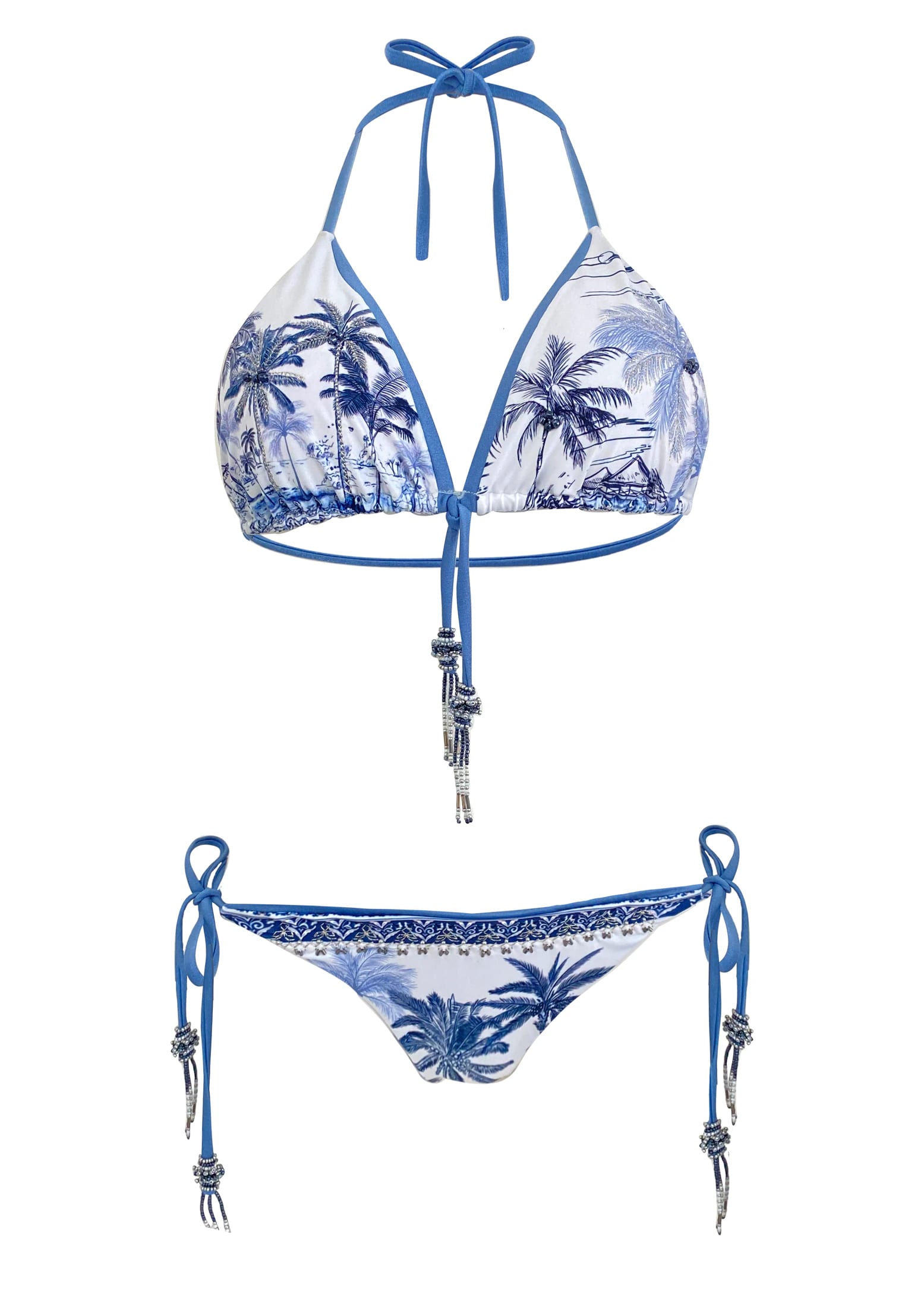 Panty Tiras de Bikini Palmeras Azul - imagen 3