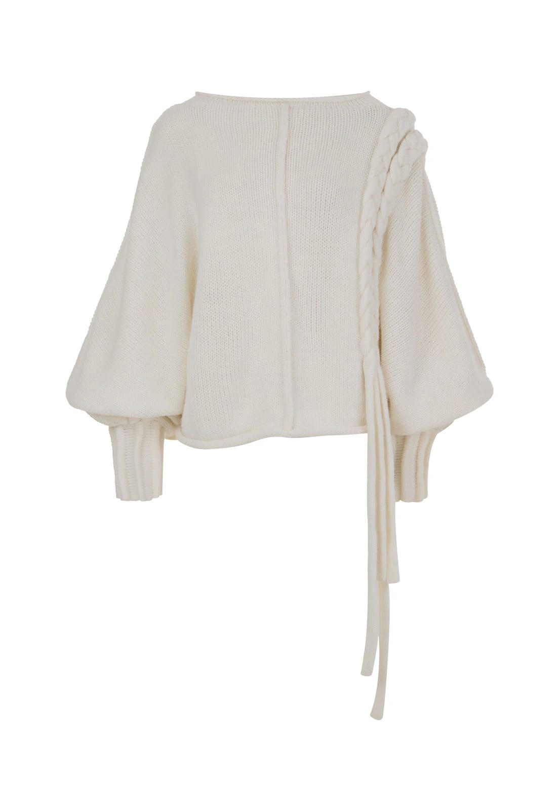 KNITTED SWEATER WITH LONG BRAIDS - imagen 1