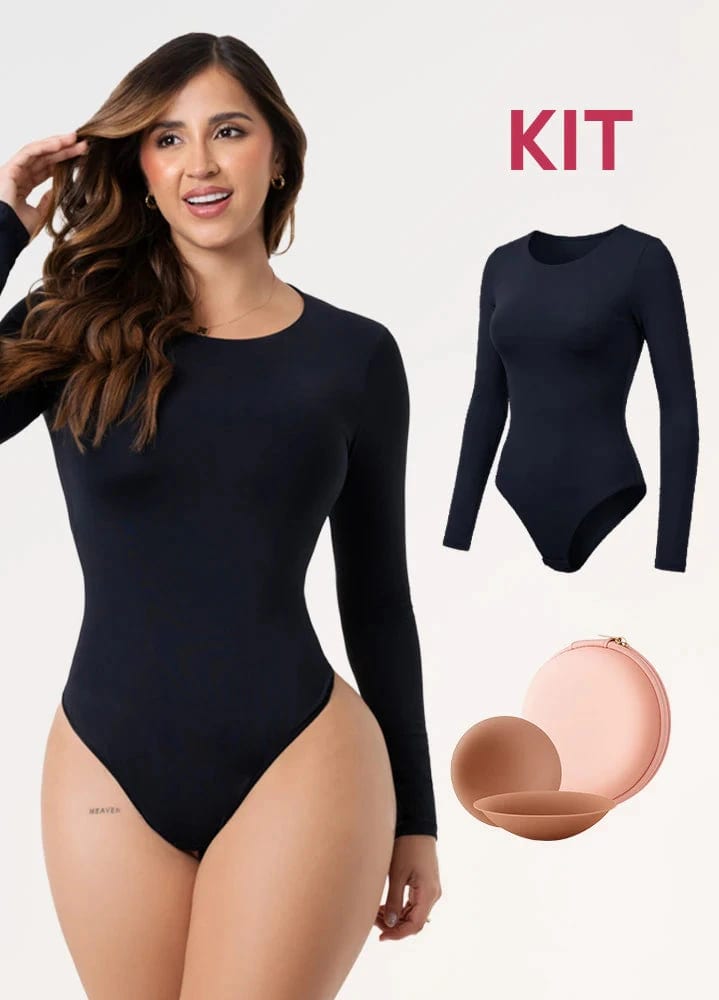 Kit Cero Marcas Salome: Body Manga Larga TD03L5 + Cubre Pezones - imagen 2
