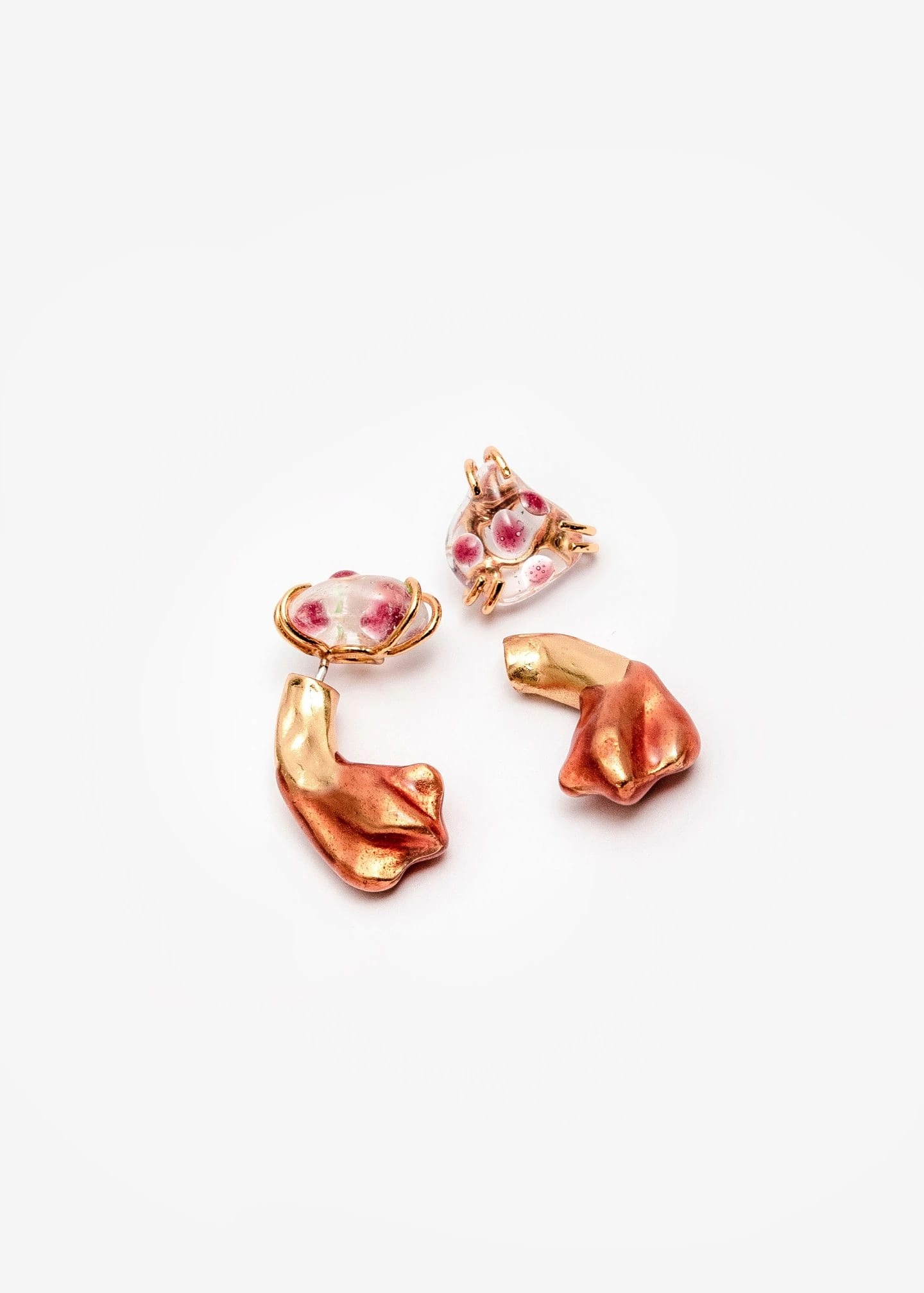 Aretes Berry Cuarzo Maxi Petal Curve - imagen 1