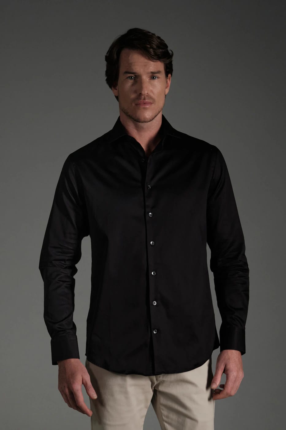 Camisa Slim Algodón Pima Negro - imagen 5