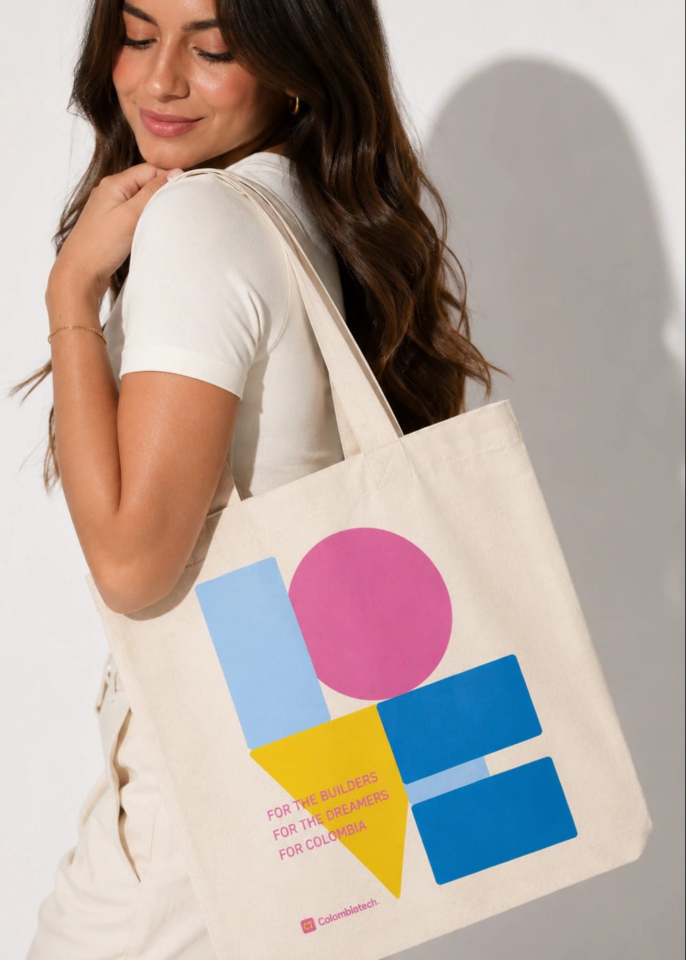 CTW Tote Bag With Love Colombia crudo - imagen 1