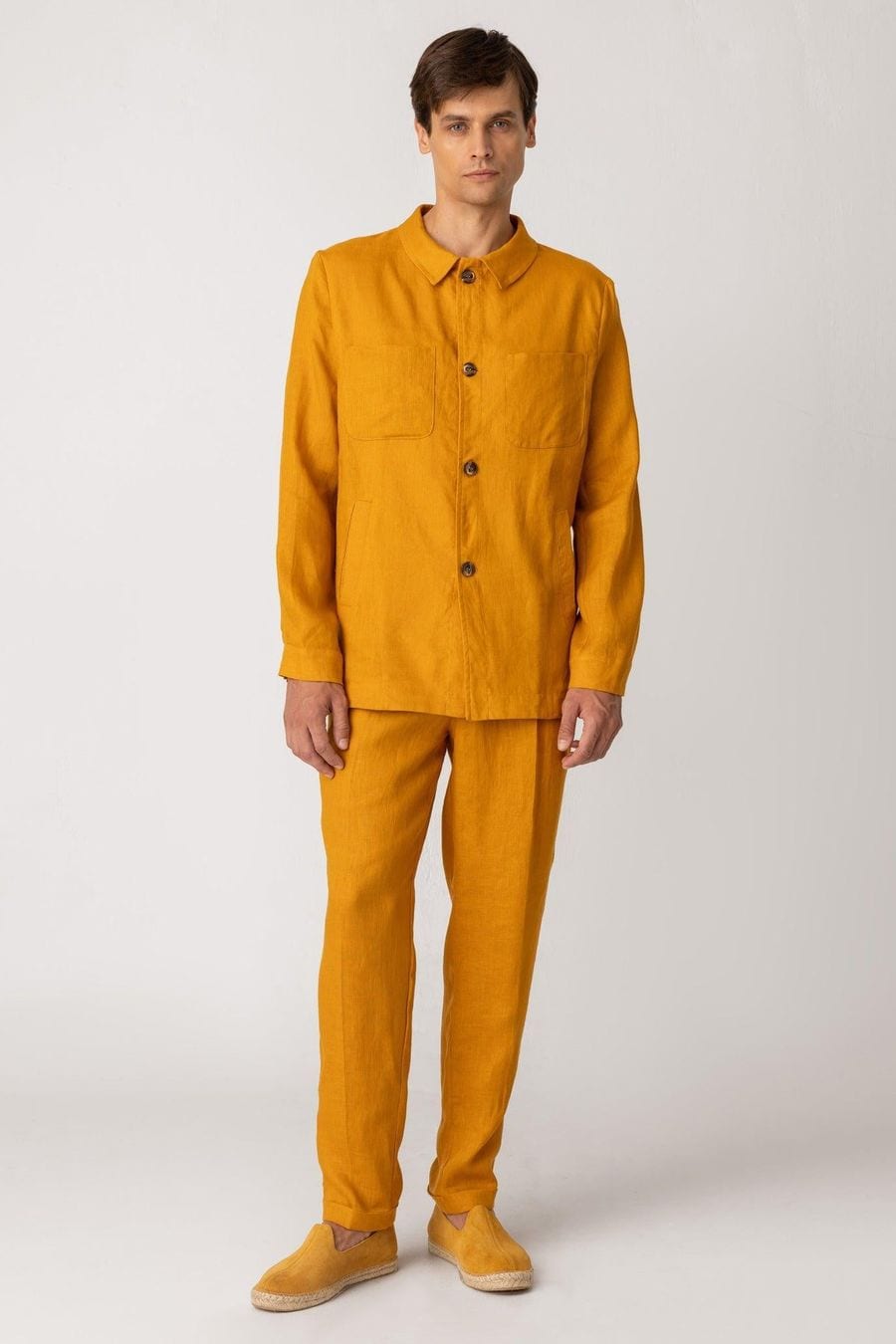 Men's linen jacket yellow battista - imagen 1