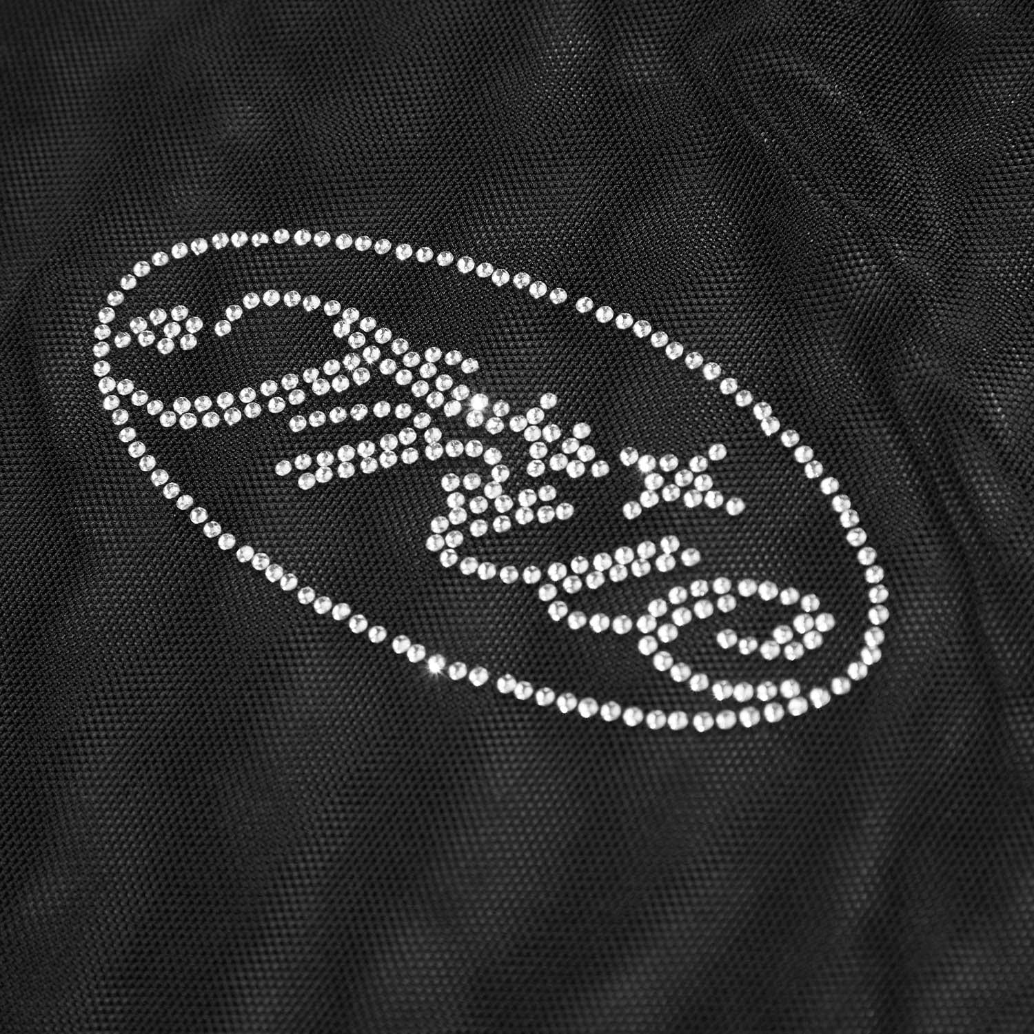 Mesh Rhinestone LS Crop Top - Black - imagen 5