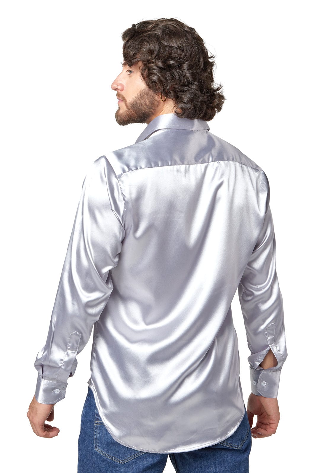 Camisa gris en satin - imagen 2